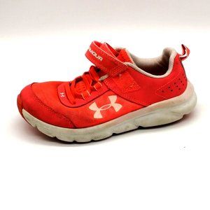 Under Armour Girls Sneaker‎ Shoes Orange Lace Up Hook & Loop Strap Round Toe  1